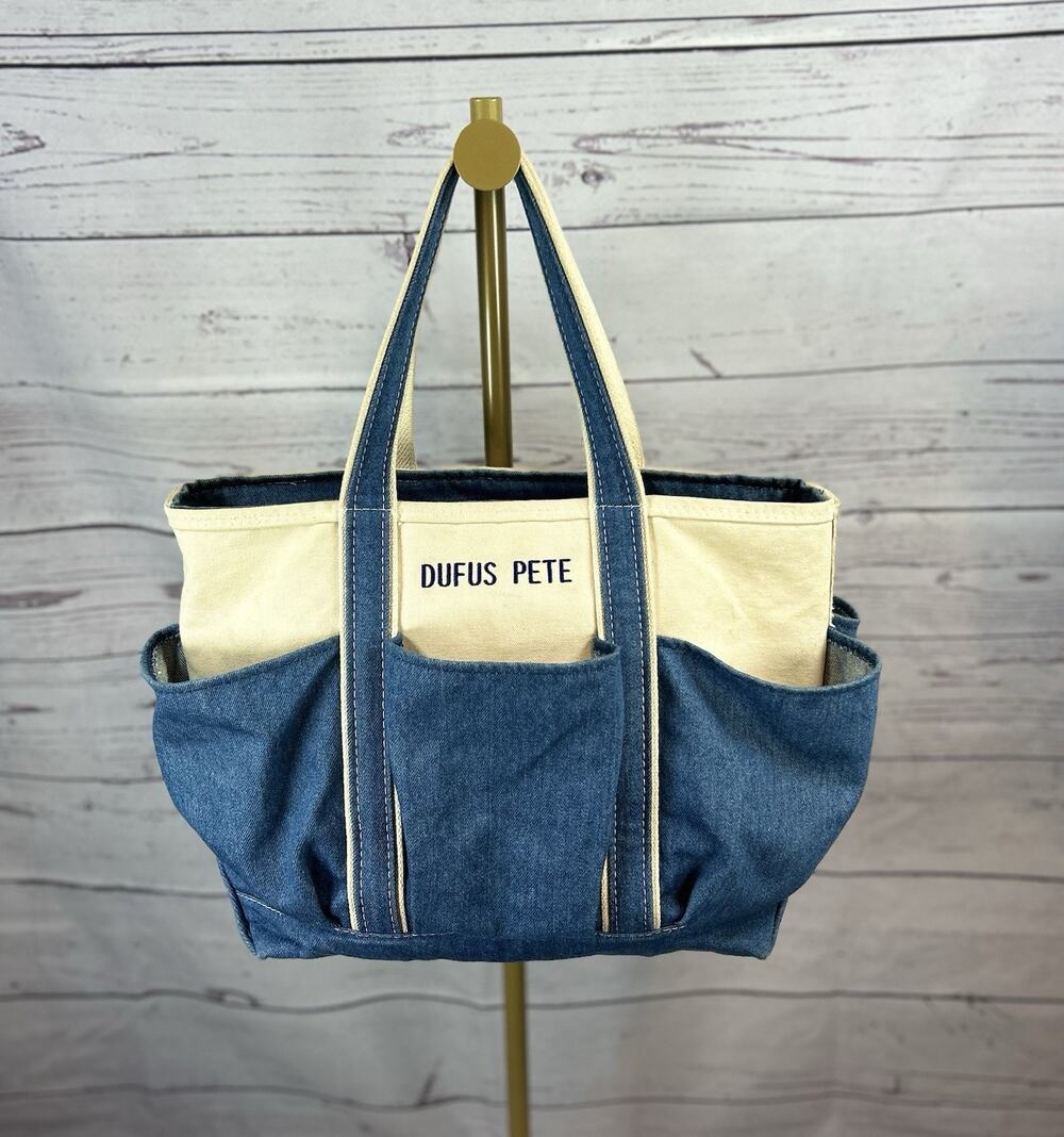 Vintage L.L.Bean Boat and Tote Denim 6 Pocket Garden Utility Bag Made in USA